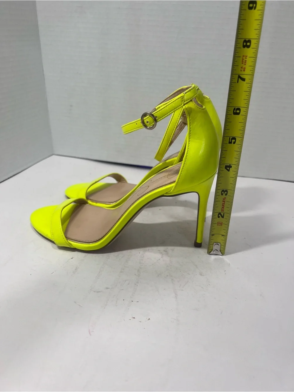 Jessica Simpson Neon Yellow Ankle-Strap Stiletto Sandals
